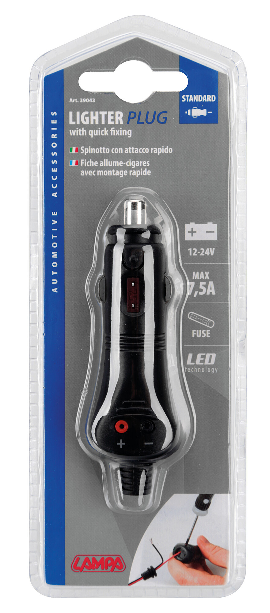 Spinotto per presa accendisigari con attacco rapido, 12/24V - immagine 4