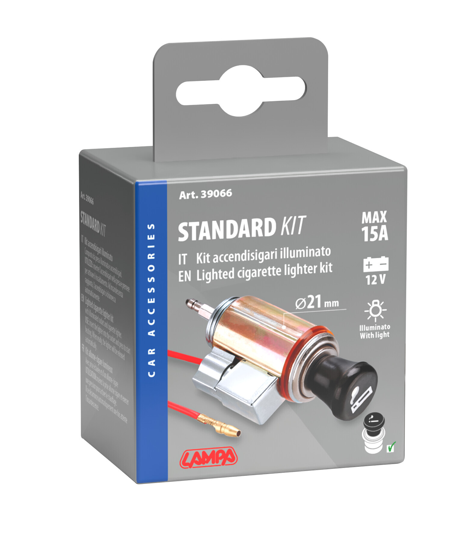 Kit accendisigari con presa illuminata 12V - immagine 2