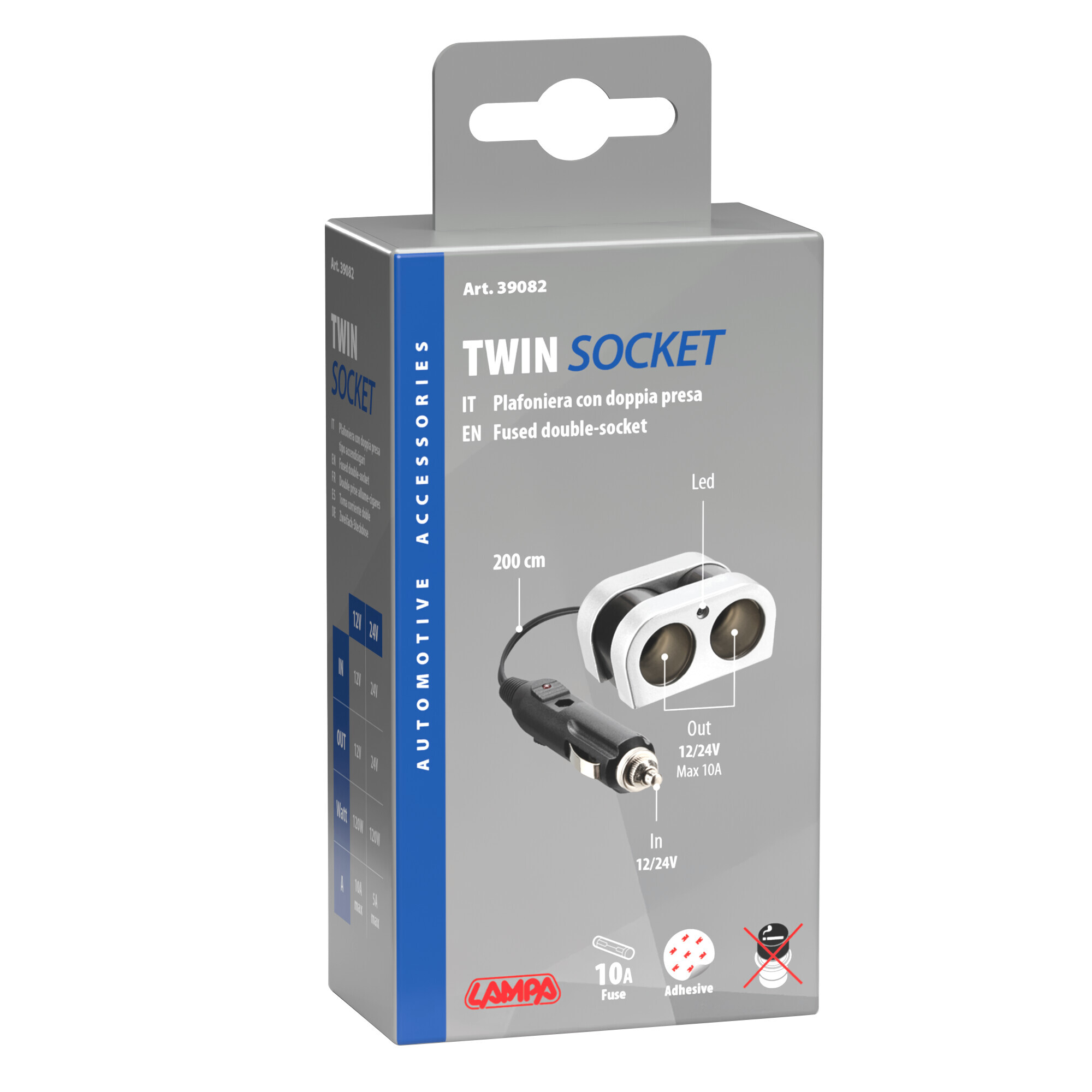 Presa corrente doppia con prolunga 12/24V - immagine 2