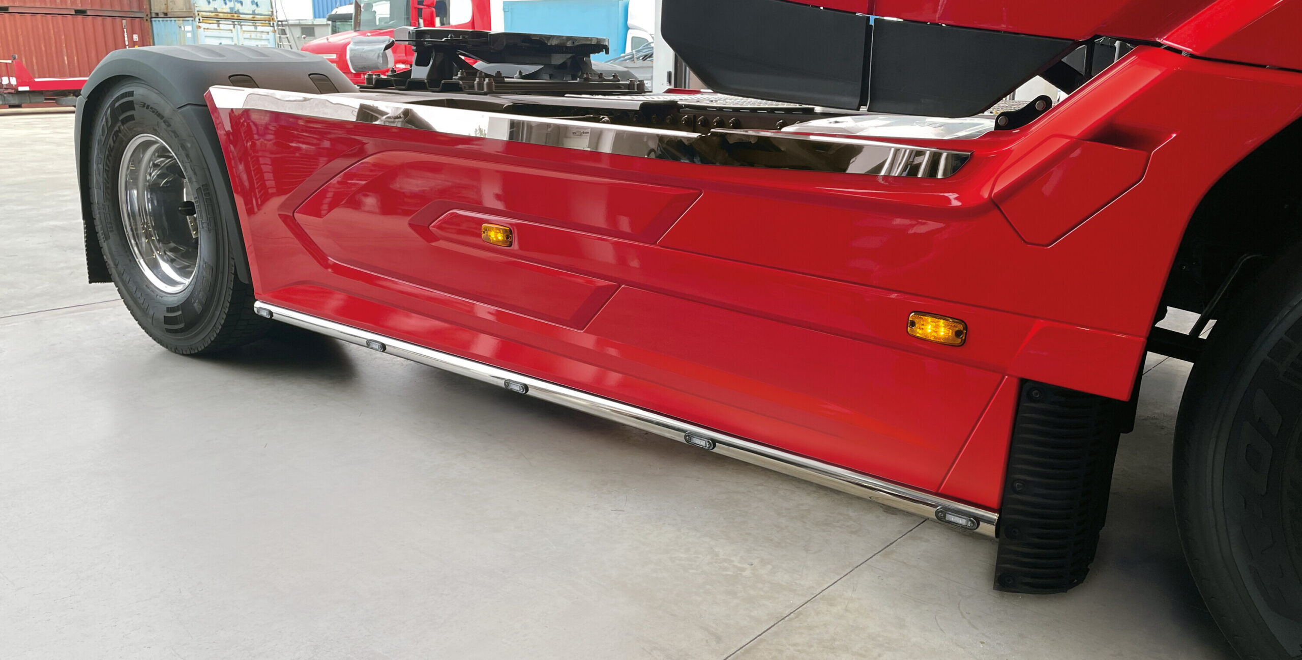 Barre per minigonne, 5 fori - compatibile per Daf XF (06/21>) Passo 3800, No scarico laterale - immagine 2