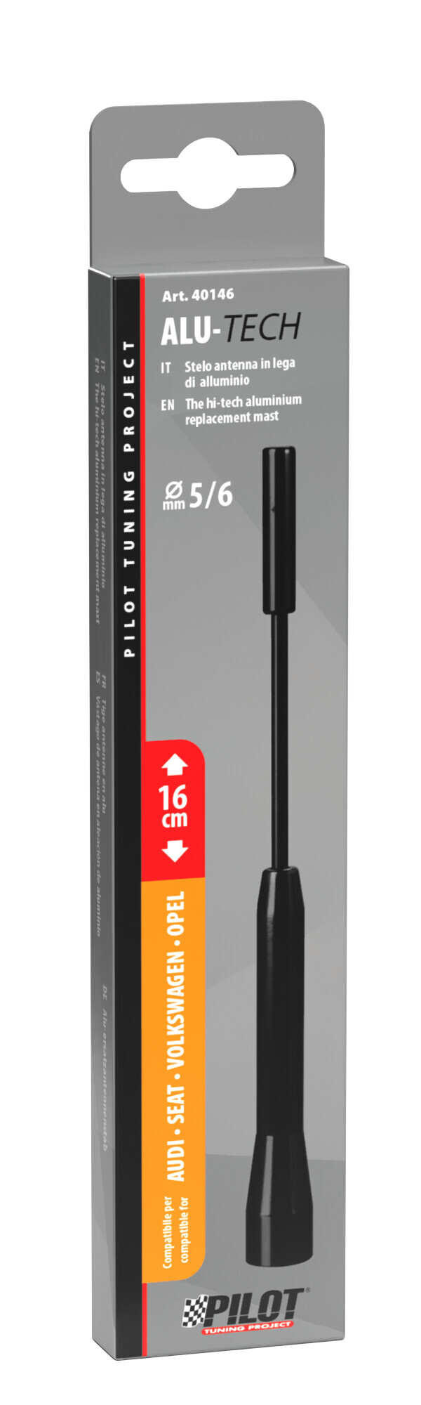 Alu-Tech, stelo antenna - Ø 5 mm - Nero - immagine 3