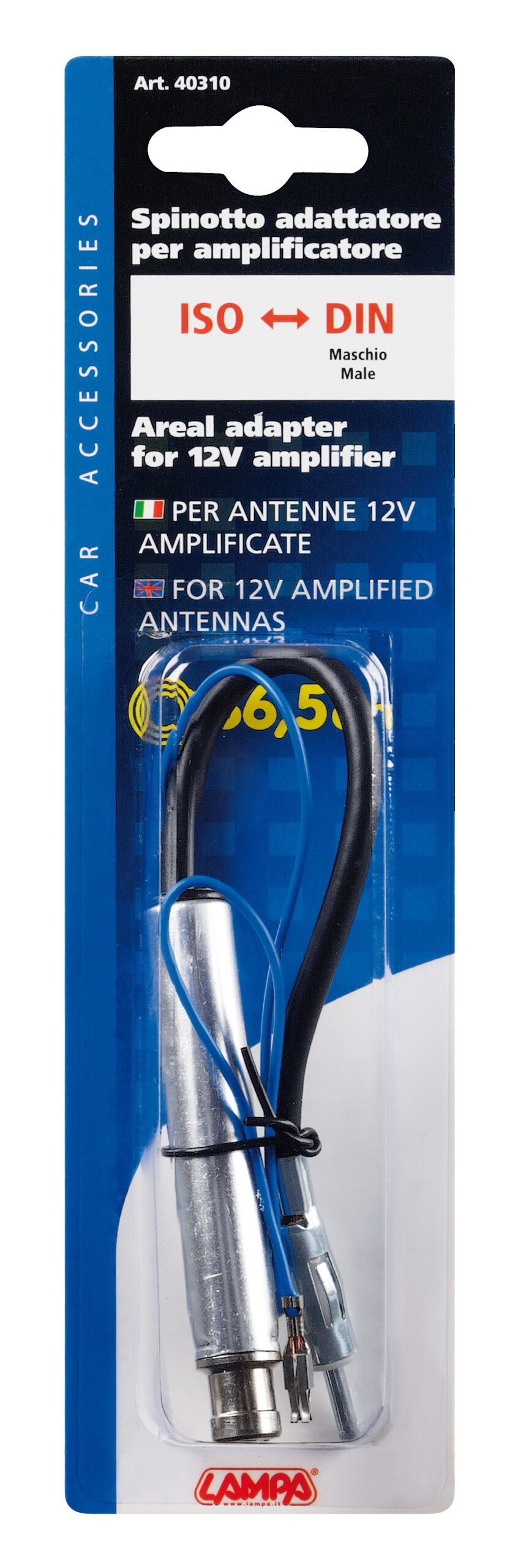 Adattatore antenna ISO femmina>DIN maschio - 36,5 cm - immagine 2
