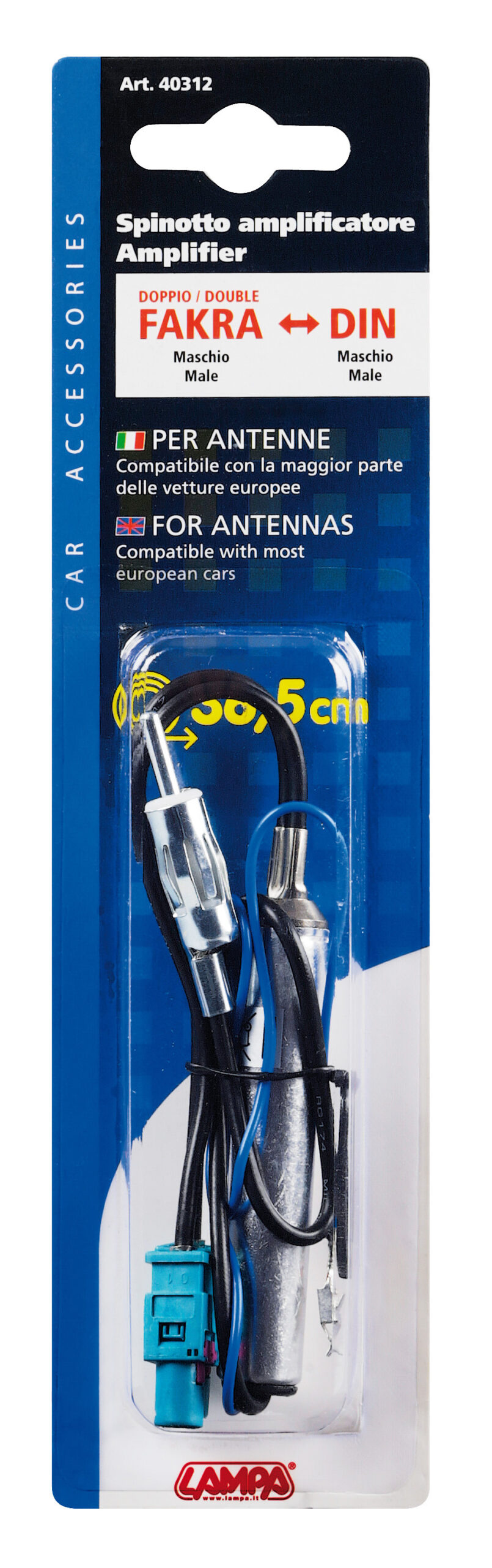 Adattatore antenna doppio Fakra maschio>DIN maschio - 36,5 cm - immagine 2