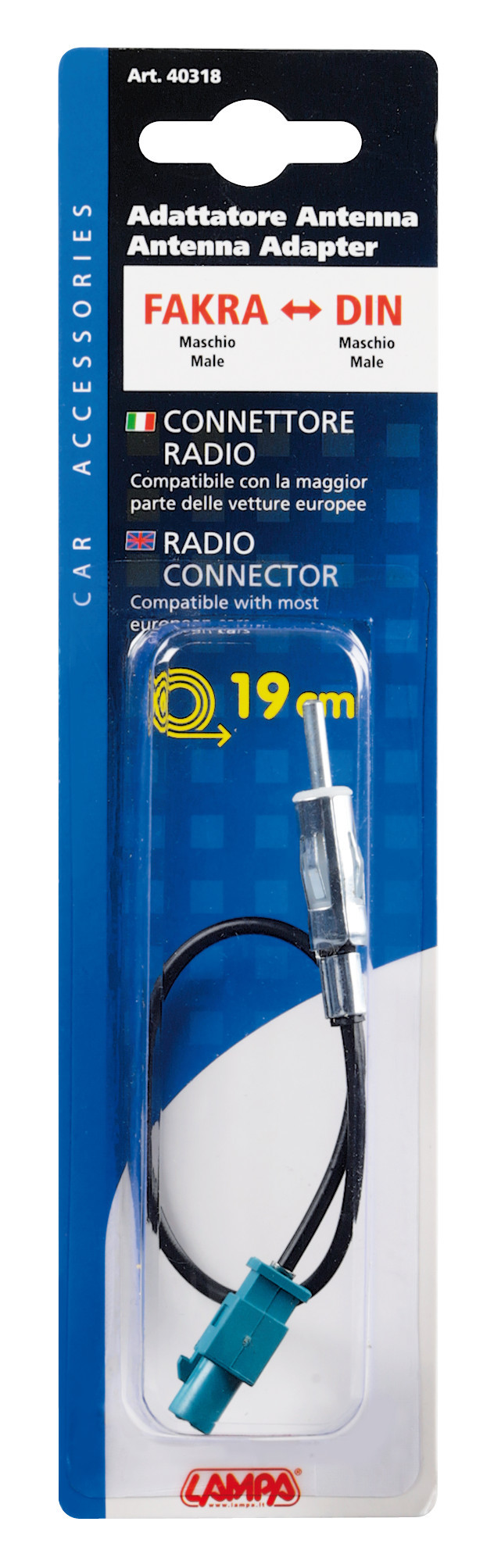 Adattatore antenna FAKRA maschio>DIN maschio - 19 cm - immagine 2