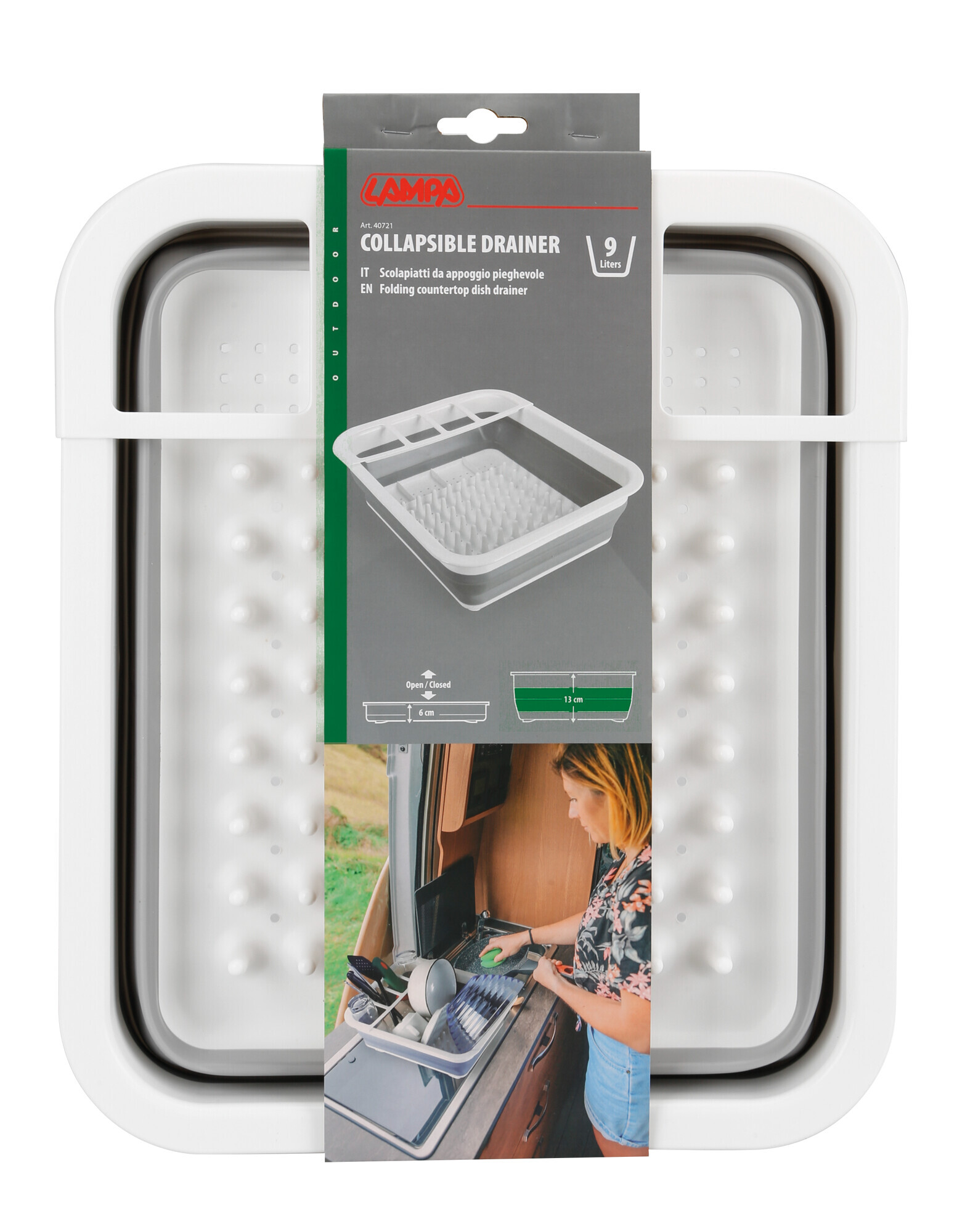 Scolapiatti da appoggio pieghevole - 9 L - immagine 7