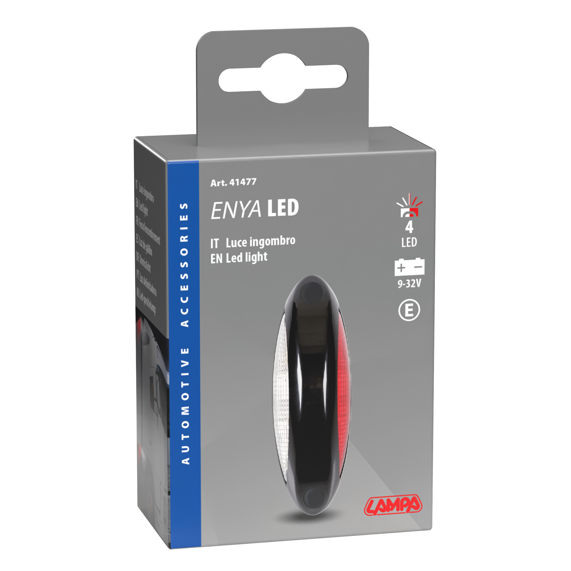 Luce ingombro - 4 Led - 12/24V - Bianco/Rosso - Scocca nero - immagine 7