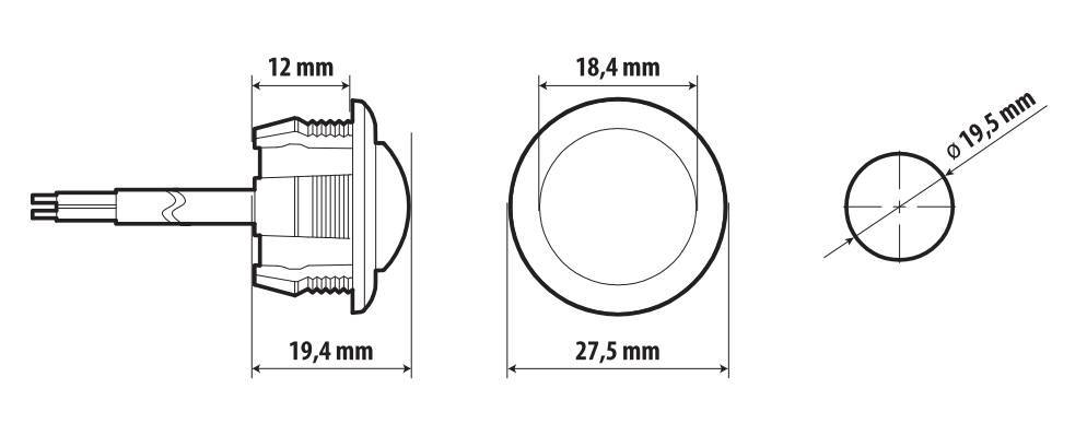 Luce ingombro - 1 Led - 12/24V - Bianco - immagine 3