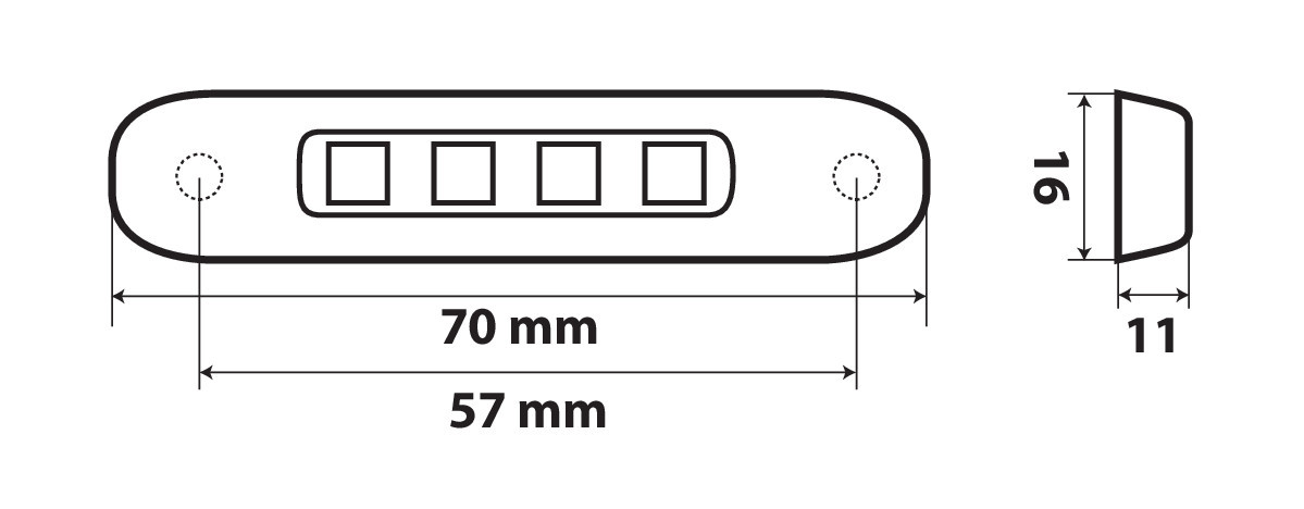 Luce decorativa - 4 Led - 12/24V - Rosso - immagine 3