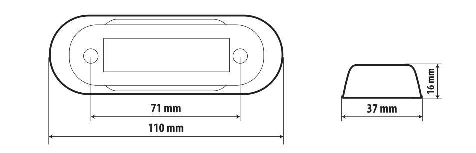 Luce ingombro - 4 Led - 12/24V - Arancio - immagine 2