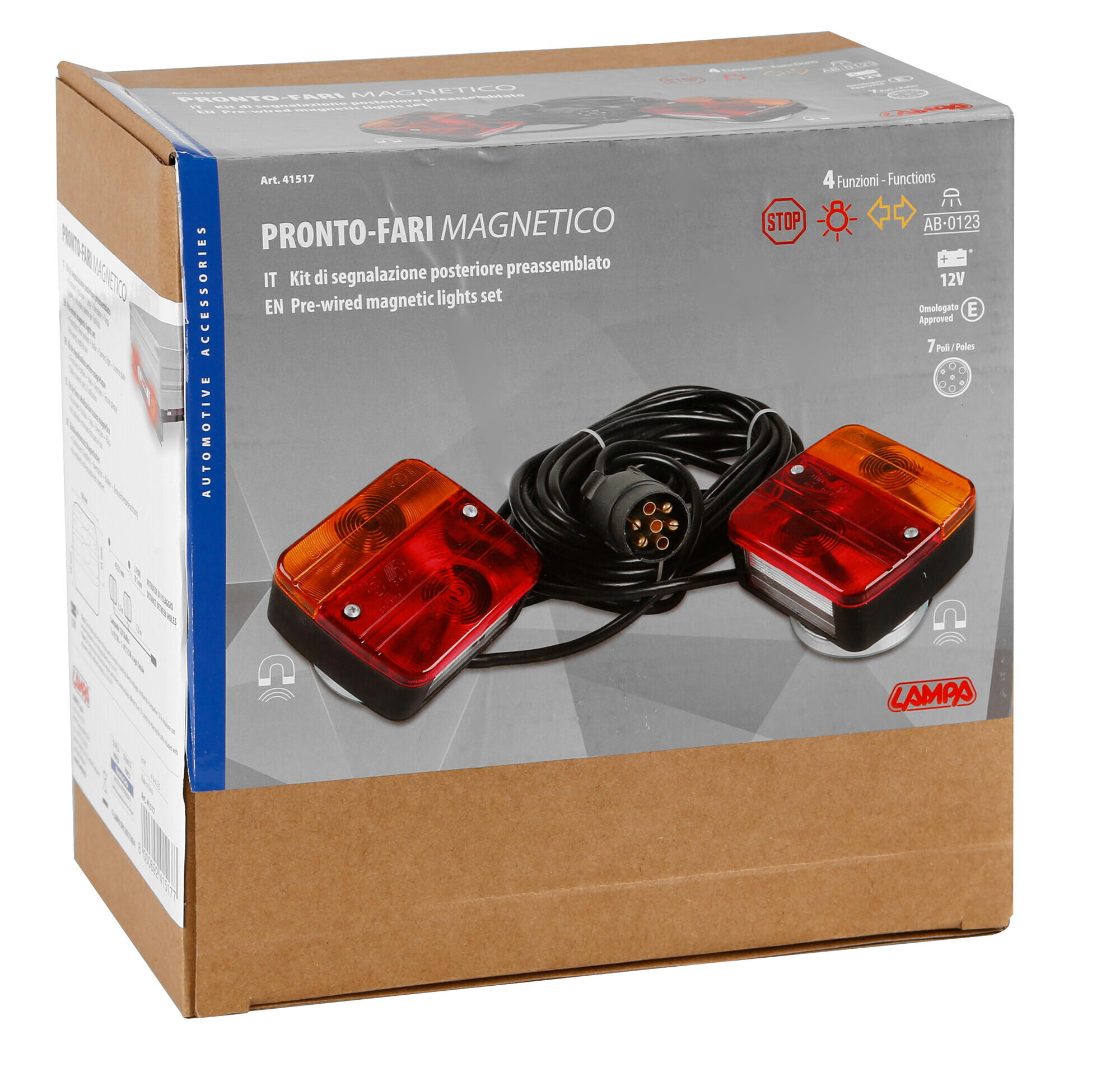 Pronto-Fari, kit di segnalazione posteriore magnetico, 12V - immagine 4
