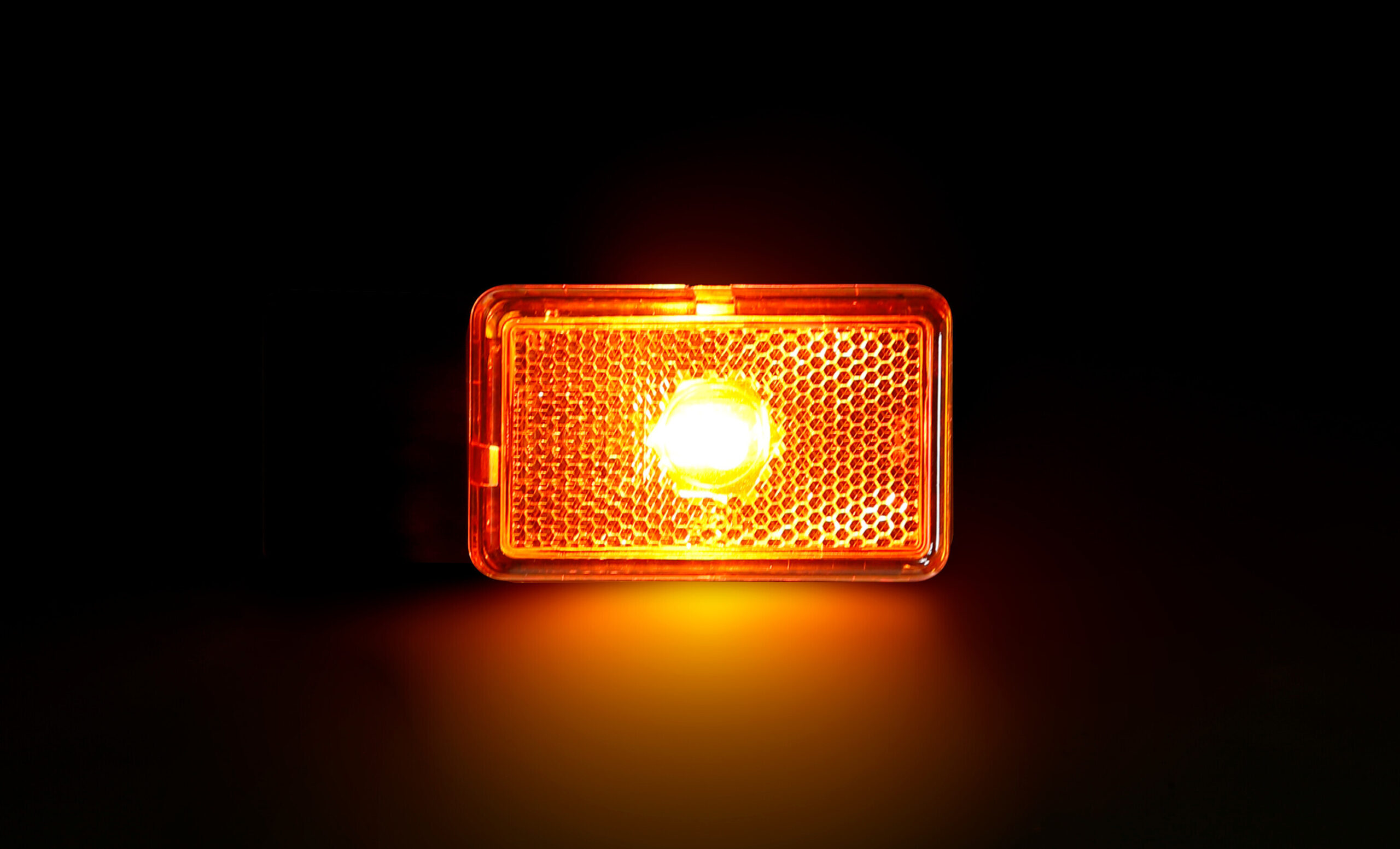 Luce ingombro con catarifrangente e staffa - 12/24V - Arancio - immagine 2