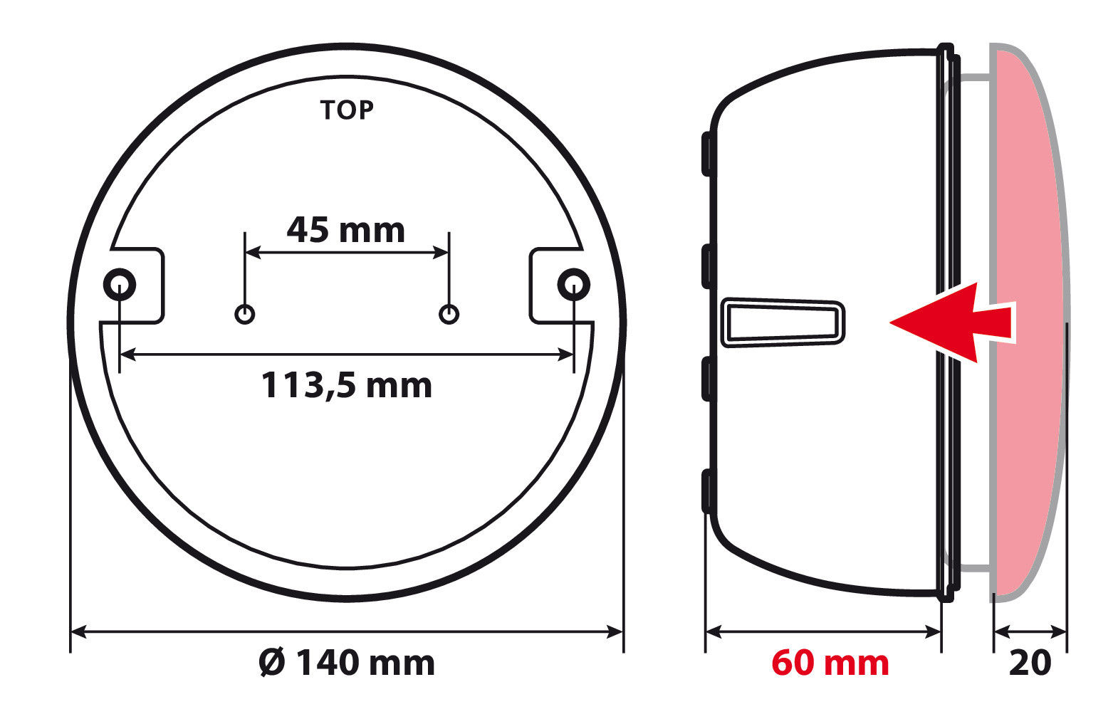 Scocca per fanali rotondi posteriori a Led - immagine 2