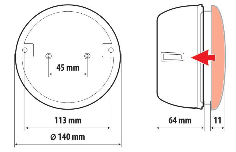 Scocca per fanali rotondi posteriori O-Led - immagine 2