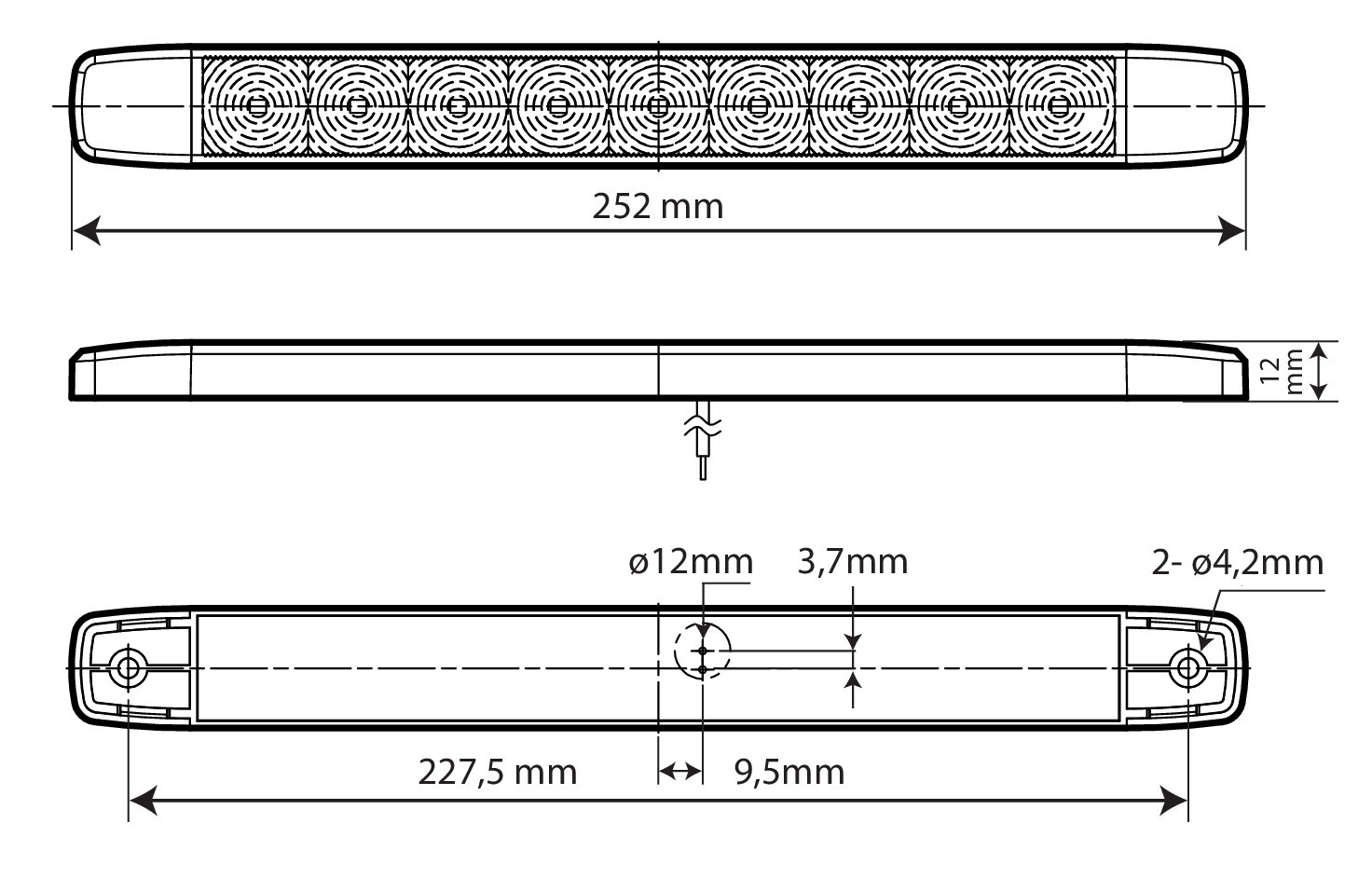 Illumi, luce ingombro - 9 Led - 12/24V - Bianco - 1 funzione - immagine 4