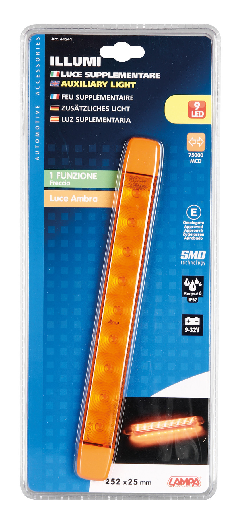 Illumi, luce ingombro - 9 Led - 12/24V - Arancio - 1 funzione - immagine 5
