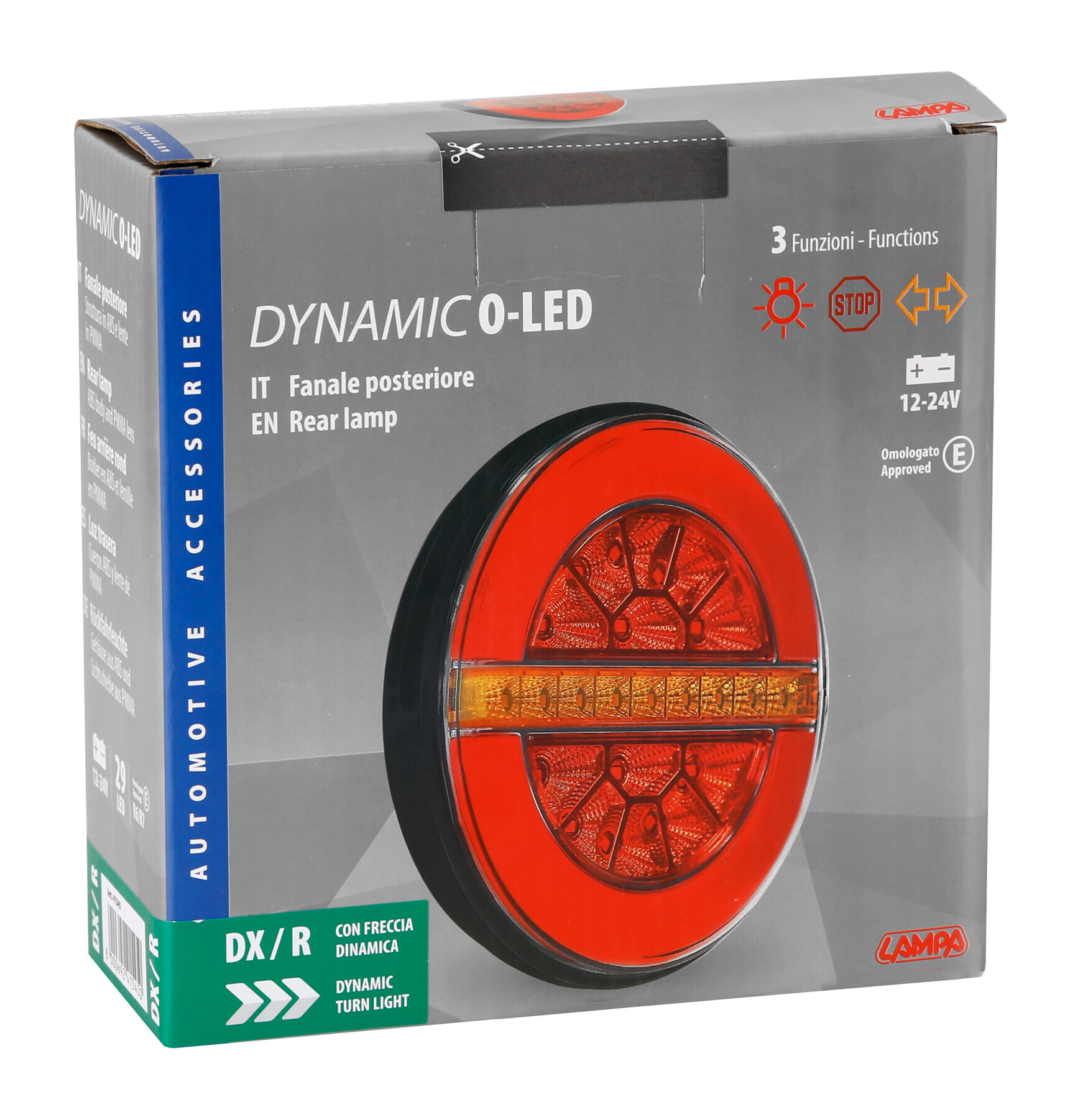 Dynamic O-Led, Fanale posteriore, 3 funzioni, 12/24V - Destro - immagine 4