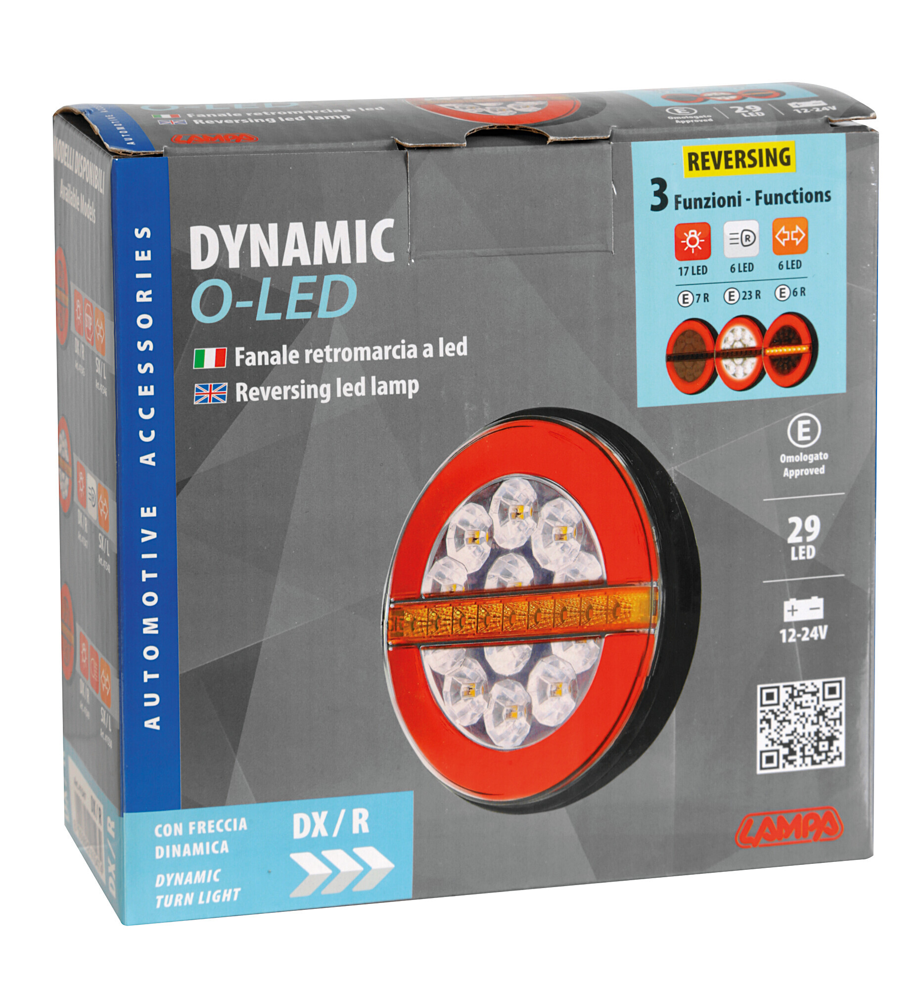 Dynamic O-Led, Fanale retromarcia, 3 funzioni, 12/24V - Destro - immagine 3