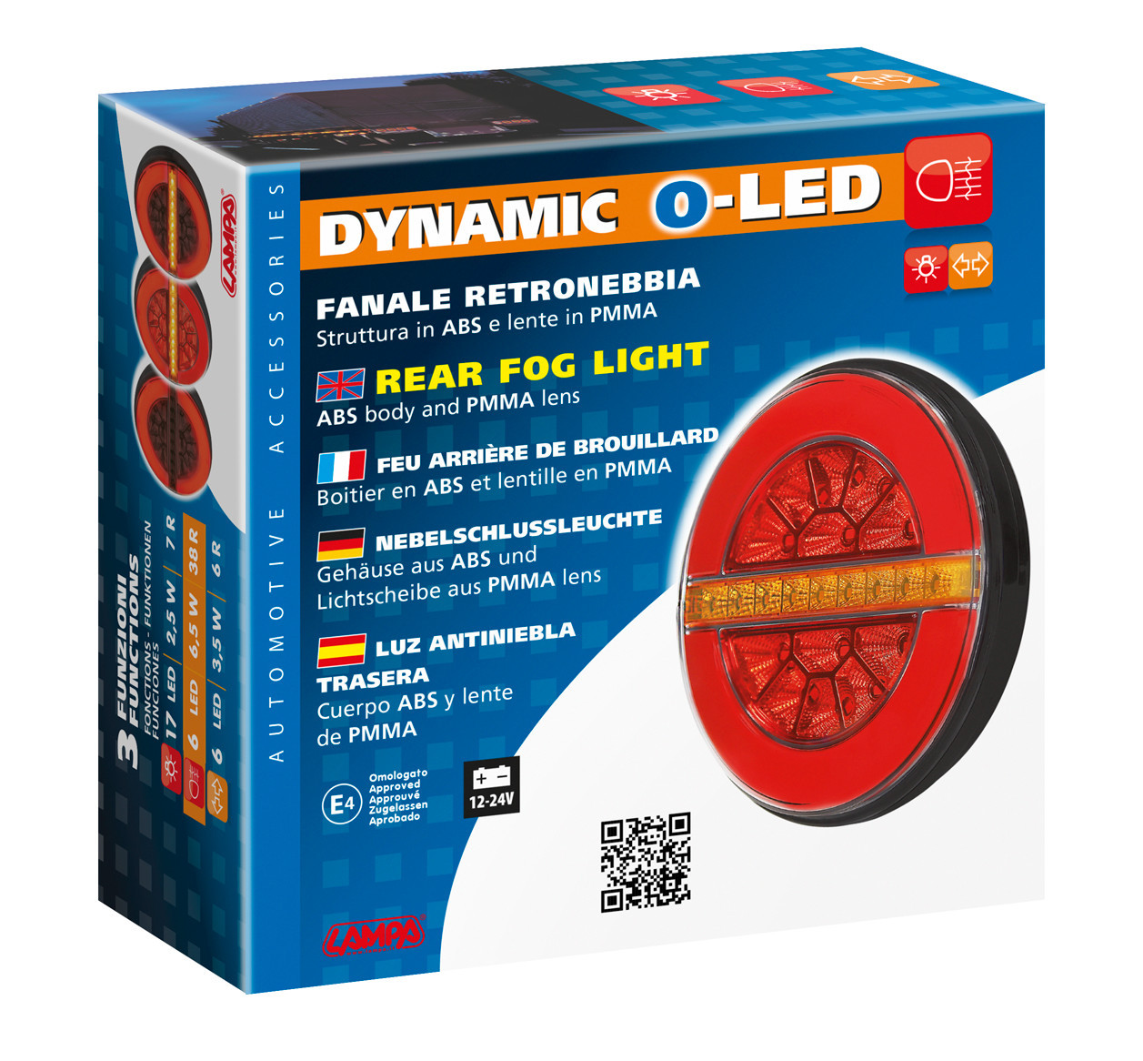 Dynamic O-Led, Fanale retronebbia, 3 funzioni, 12/24V - Destro - immagine 4