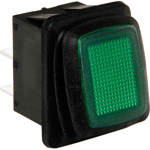 Interruttore impermeabile con spia a Led - 12/24V - Verde