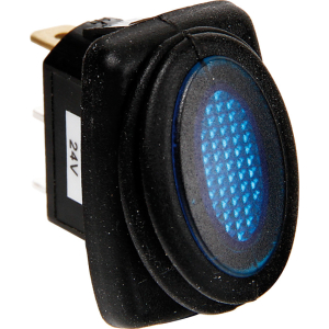 Micro interruttore impermeabile con spia a Led - 12/24V - Blu