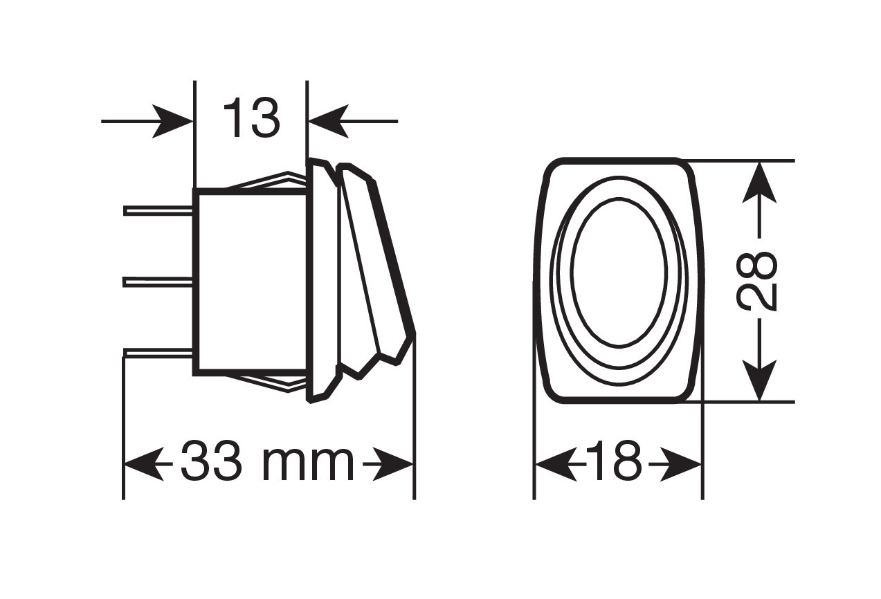 Micro interruttore impermeabile con spia a Led - 12/24V - Rosso - immagine 2