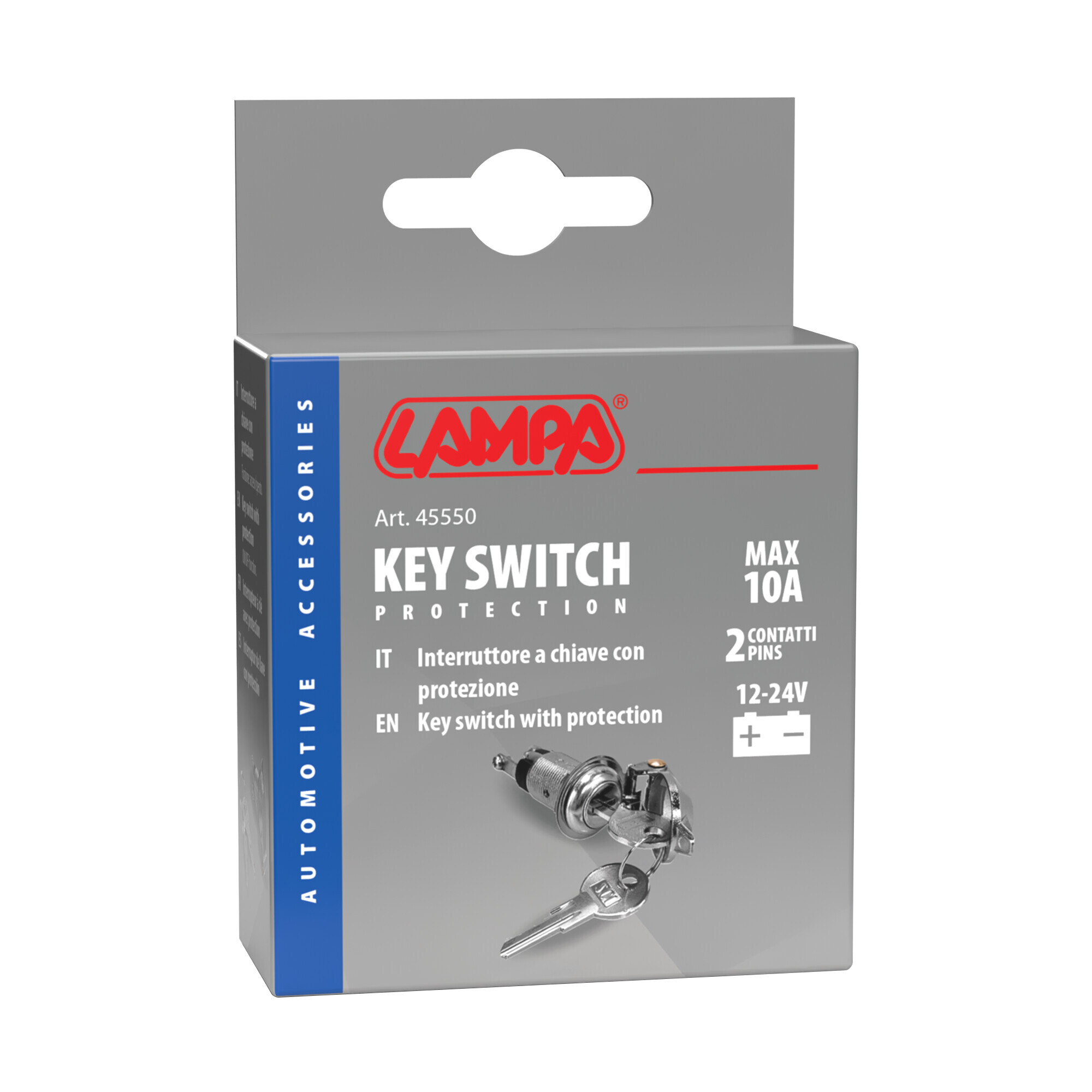 Interruttore a chiave con protezione - 12/24V - 10A - immagine 4