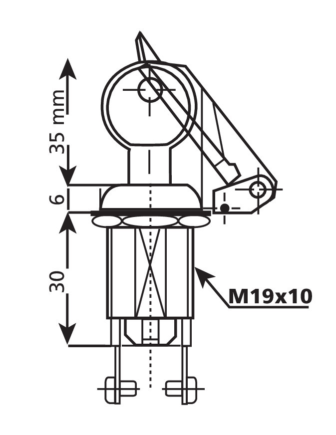 Interruttore a chiave con protezione - 12/24V - 10A - immagine 3