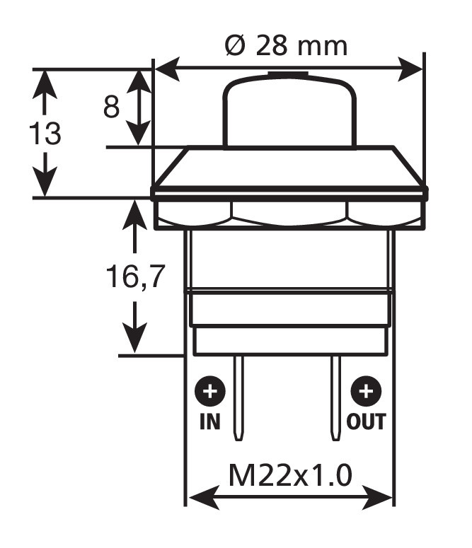 Interruttore a pulsante - 12/24V - 10A - immagine 2