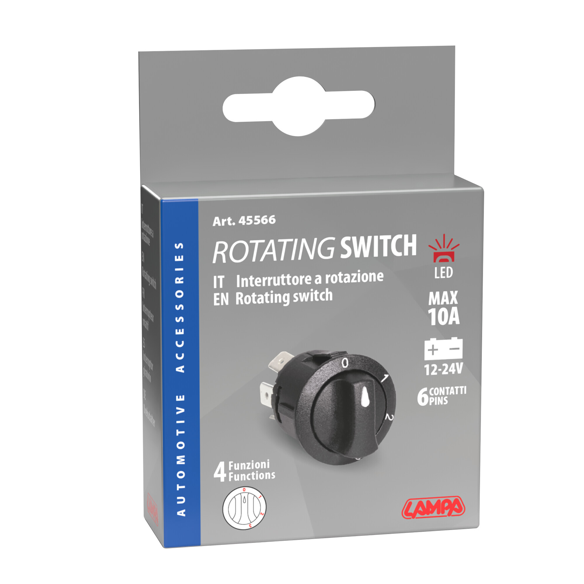 Interruttore a rotazione - 12/24V - 10A - immagine 5