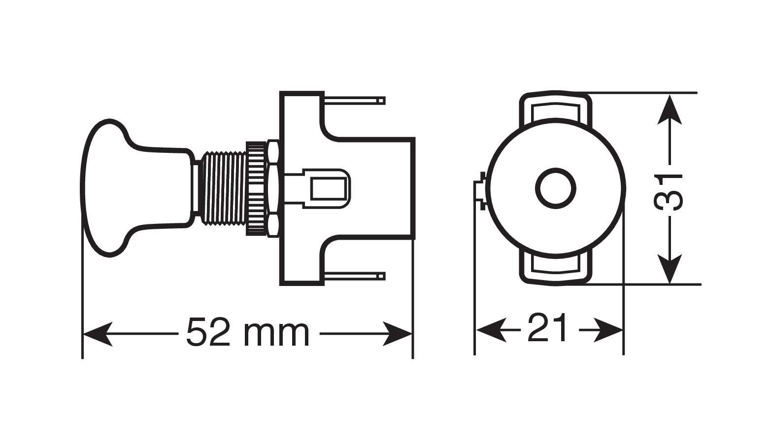 Interruttore tira-spingi con spia a Led - 12/24V - Rosso - 10A - immagine 3