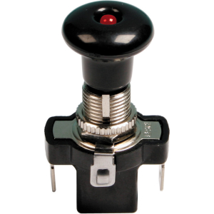 Interruttore tira-spingi con spia a Led - 12/24V - Rosso - 10A