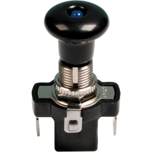 Interruttore tira-spingi con spia a Led - 12/24V - Blu - 10A