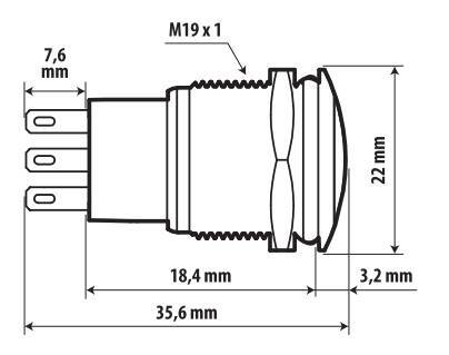 Interruttore a pulsante con spia a Led, 12/24V - Arancio - immagine 5