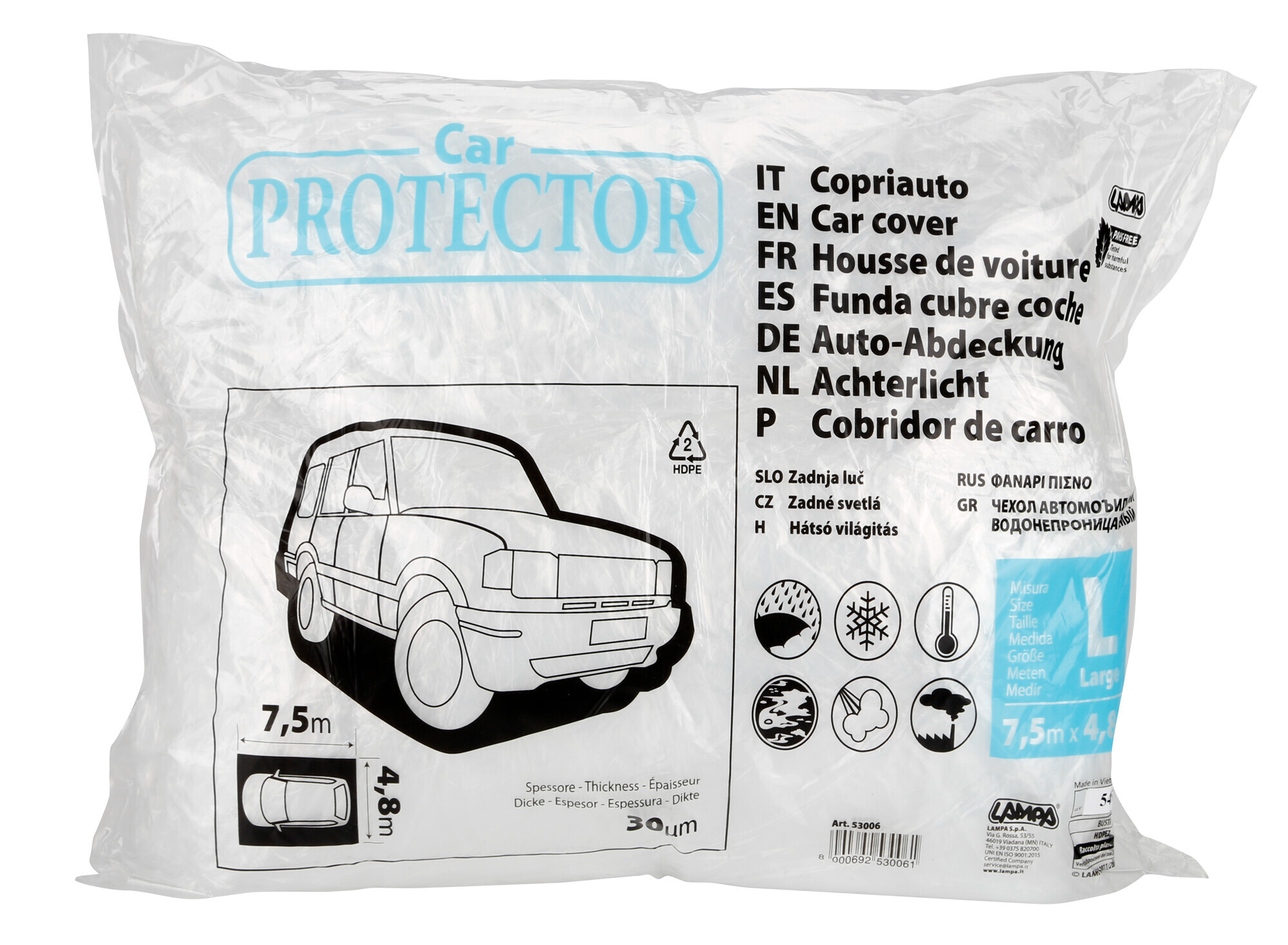 Protezione copriauto in PE - L - 7,5x4,8 m - immagine 2