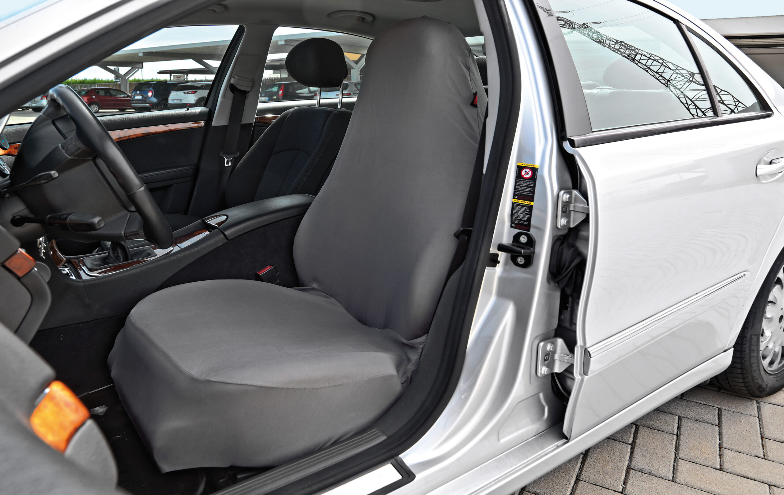 Quick Cover, coprisedile elasticizzato anteriore - Grigio - immagine 3