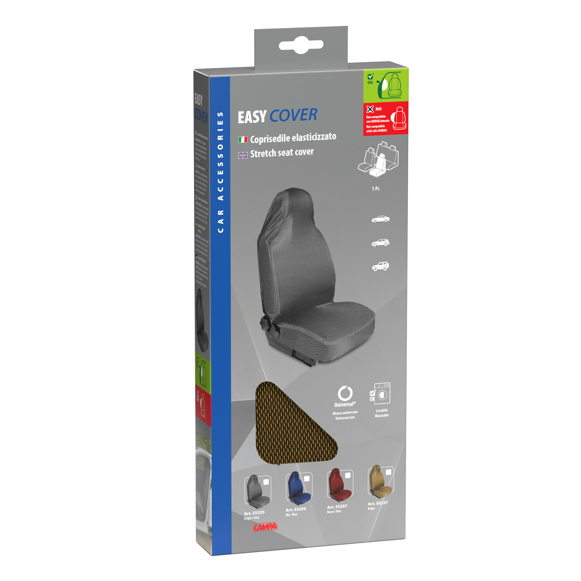 Easy Cover, coprisedile anteriore elasticizzato - Beige - immagine 3