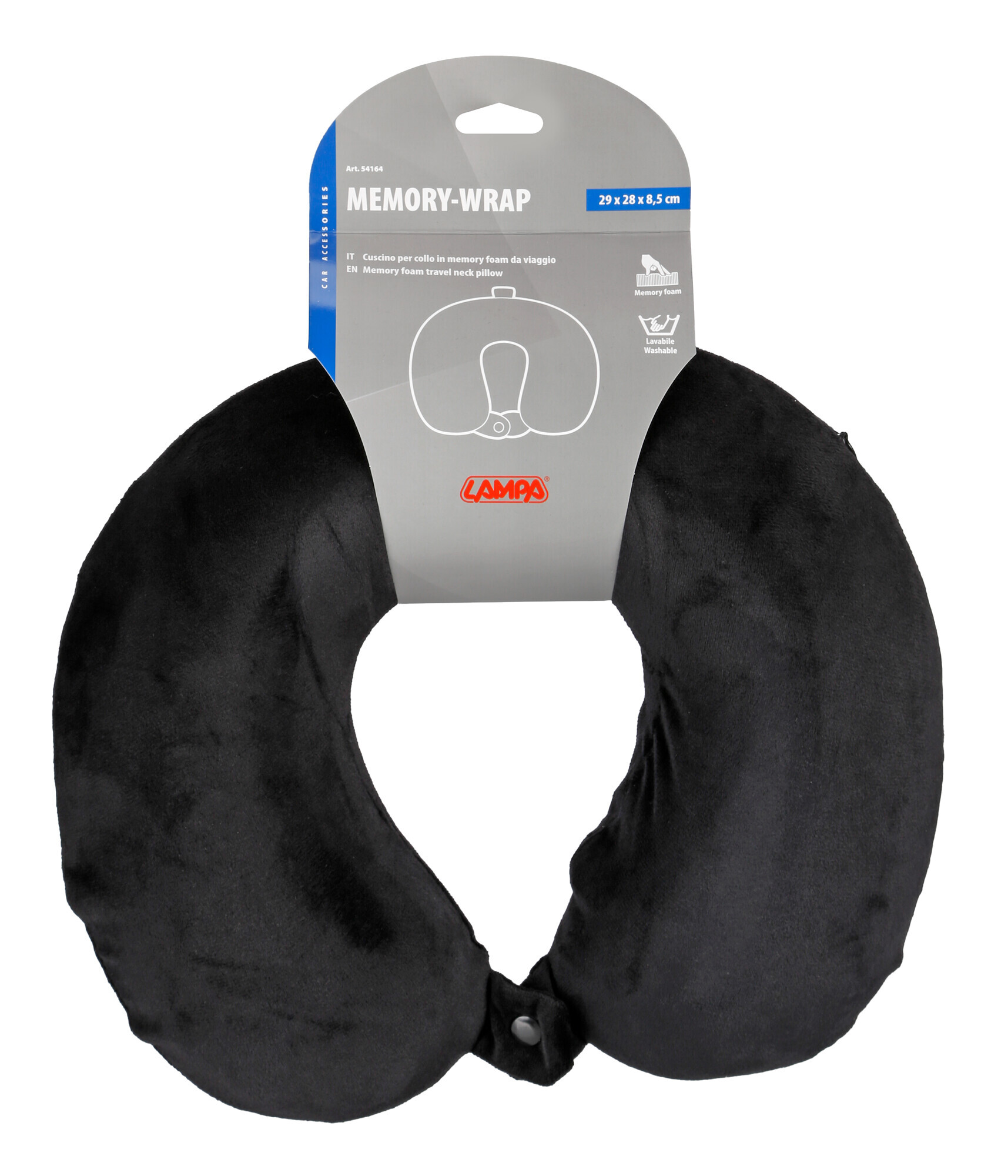 Memory-Wrap, cuscino per collo in memory foam da viaggio - Nero - immagine 3