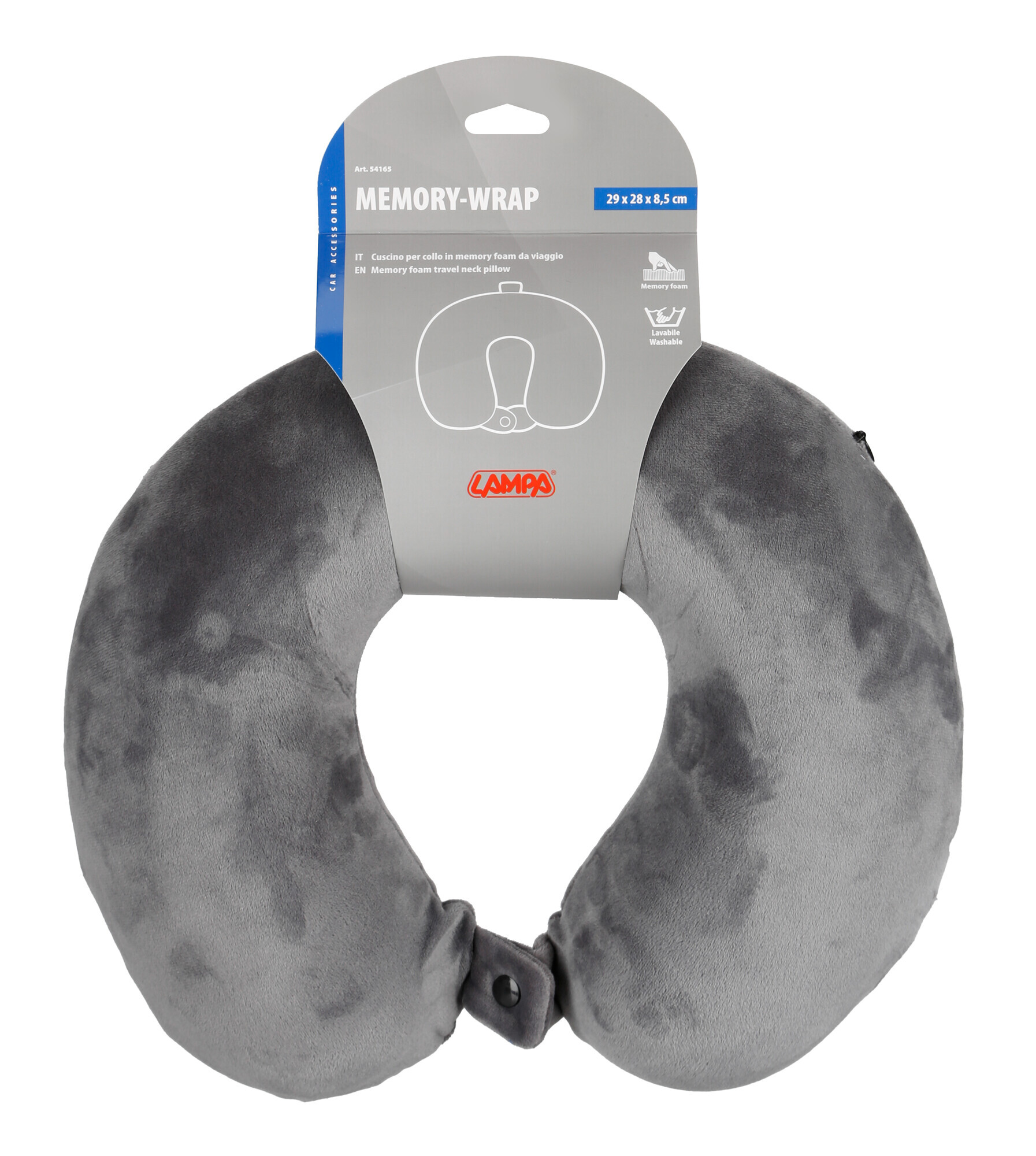Memory-Wrap, cuscino per collo in memory foam da viaggio - Grigio - immagine 3