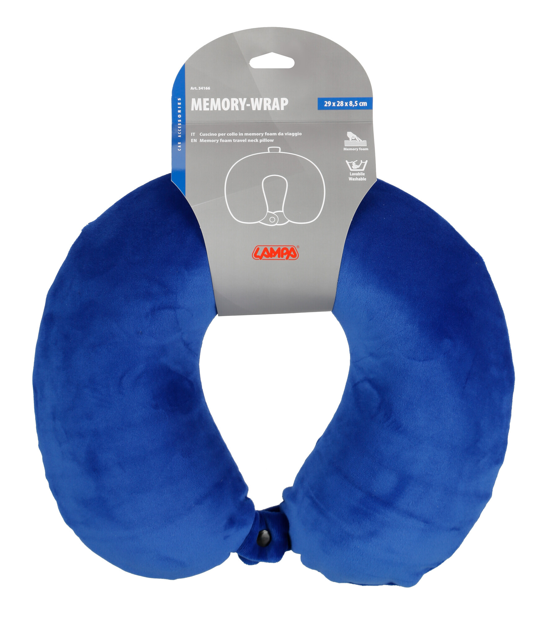 Memory-Wrap, cuscino per collo in memory foam da viaggio - Blu Navy - immagine 3