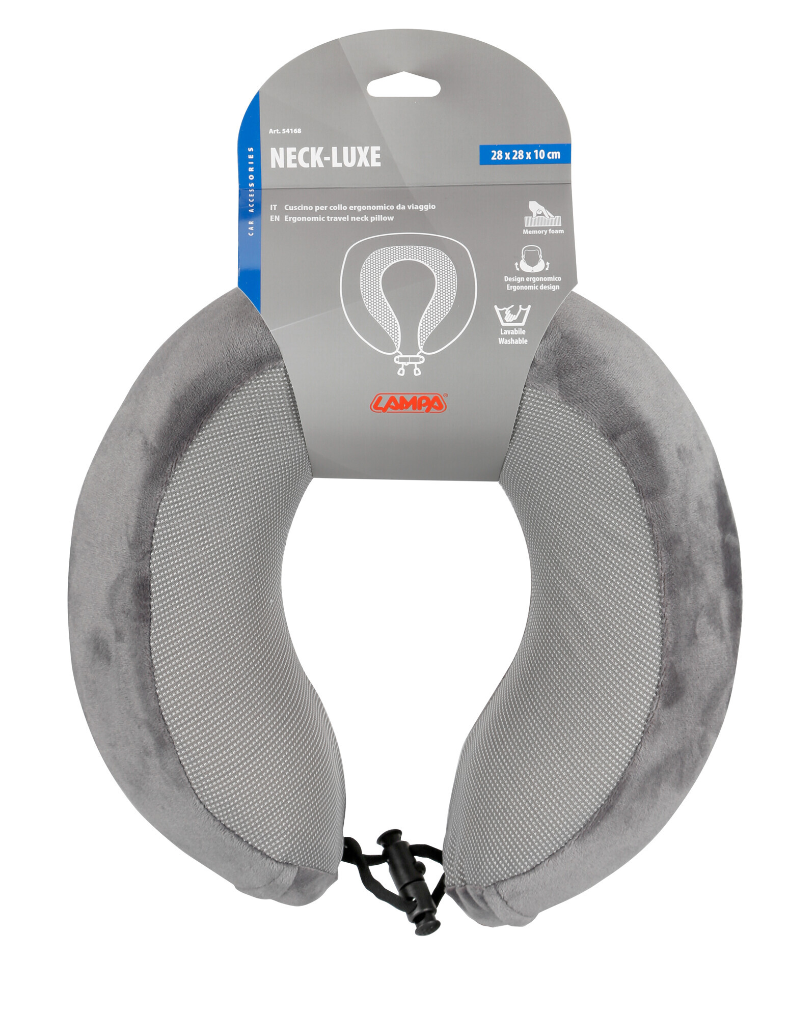Neck-Luxe, cuscino per collo ergonomico da viaggio - Grigio - immagine 4