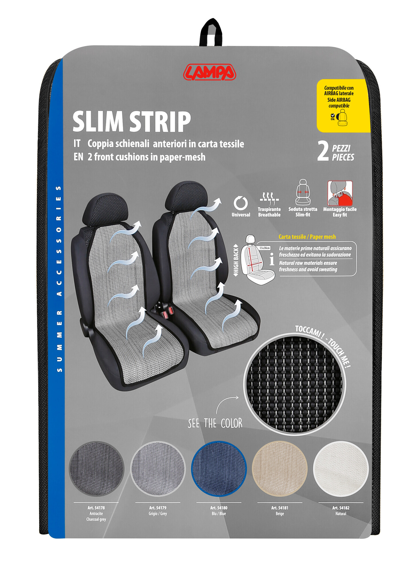 Slim Strip, coppia schienali anteriori - Antracite - immagine 4