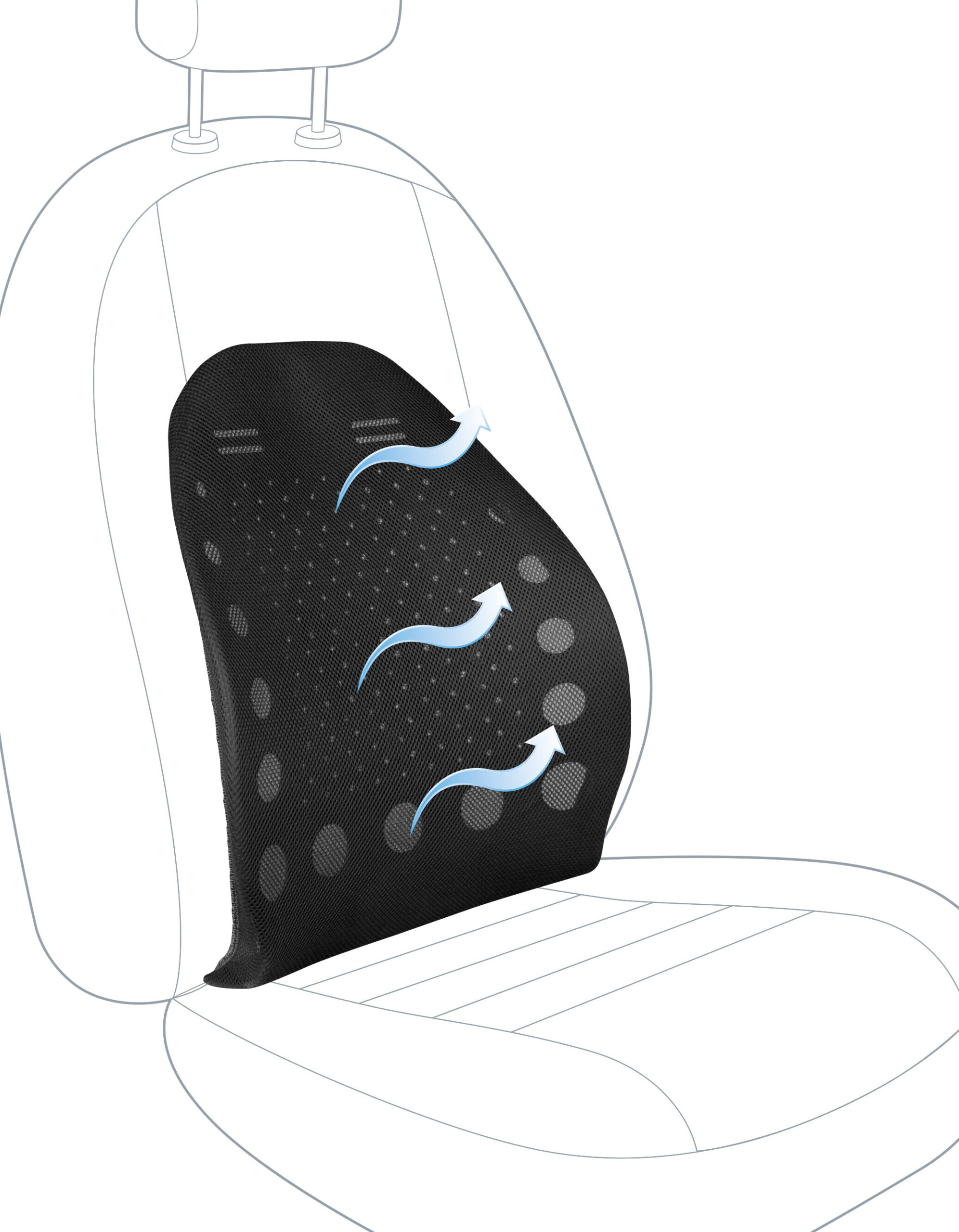 Air Back Pro, supporto lombare ergonomico - 50x40 cm - immagine 4