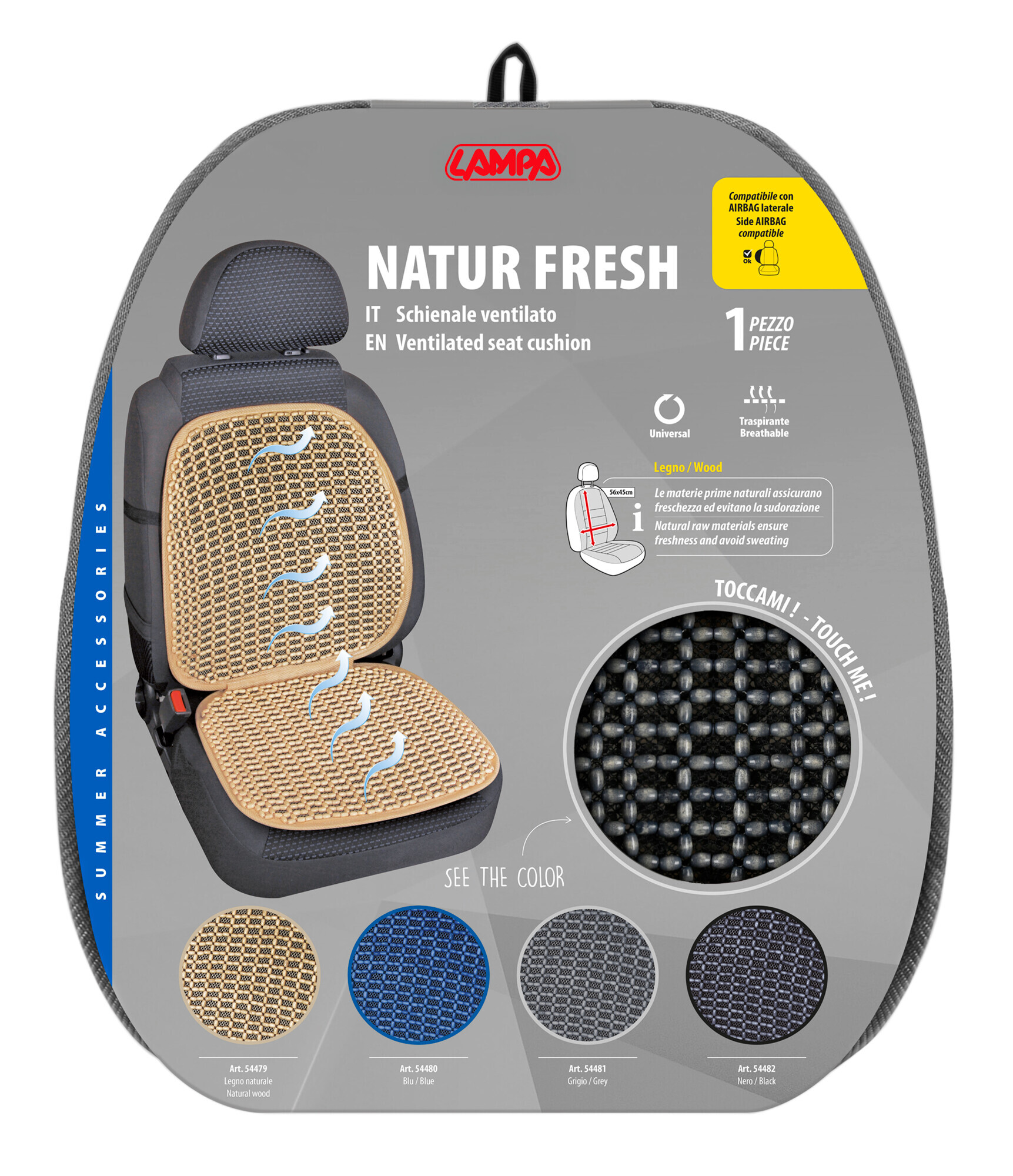 Natur-Fresh, schienale ventilato - Grigio - immagine 2