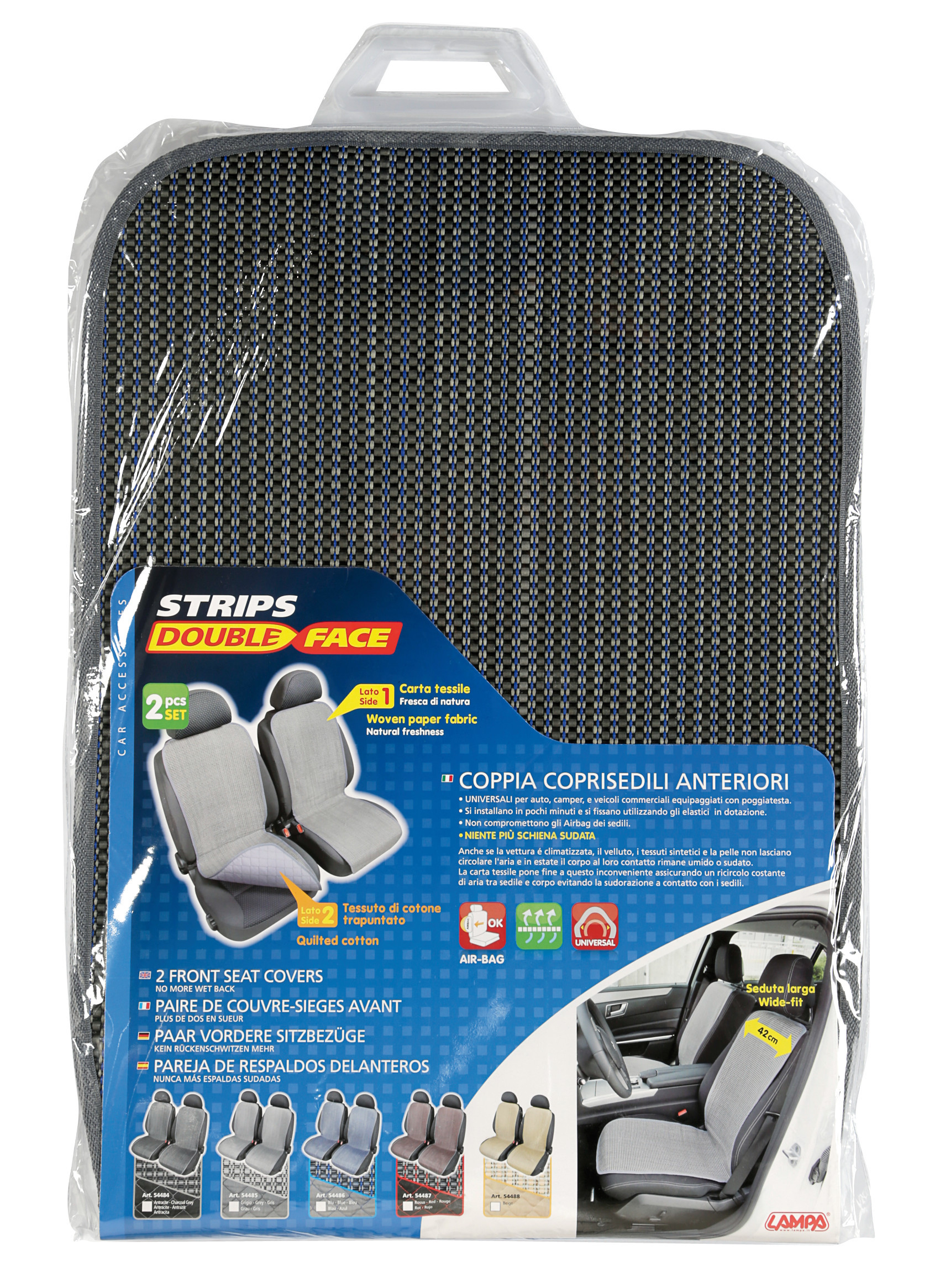 Strips, coppia schienali double-face - Blu - immagine 4