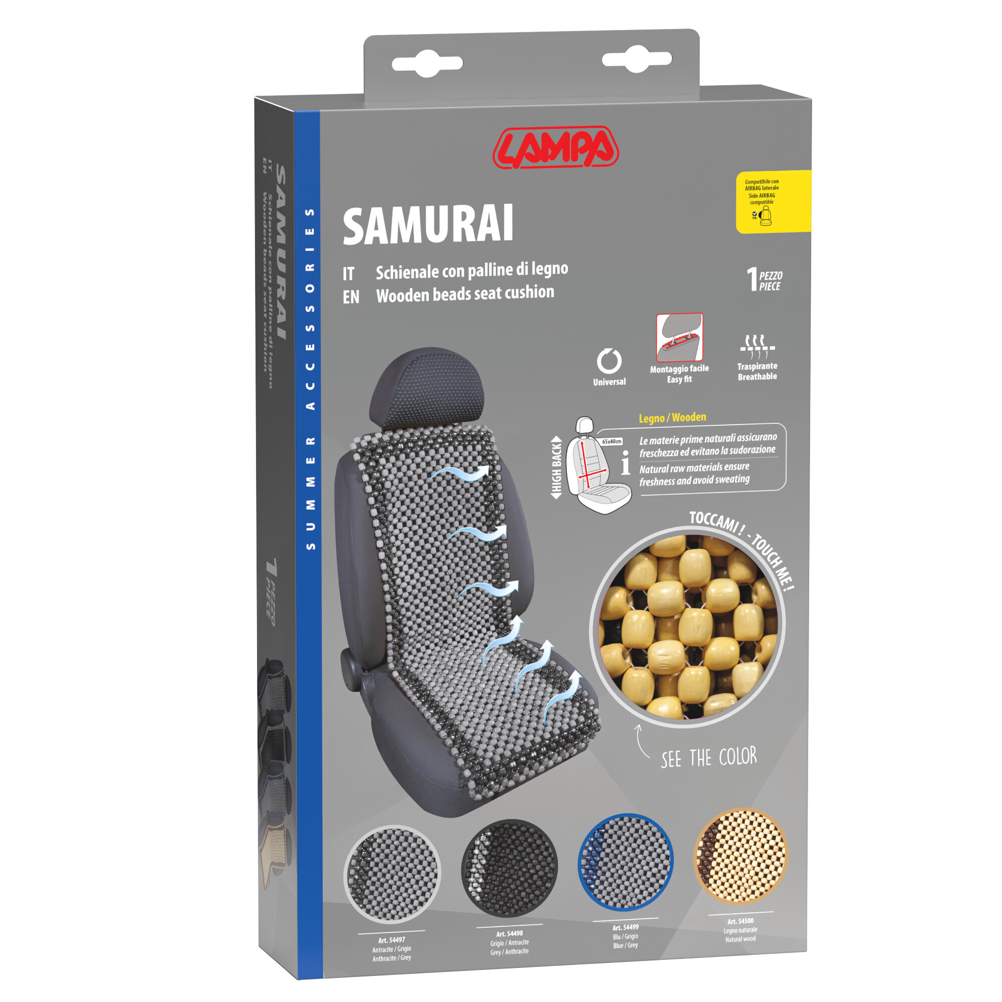 Samurai, schienale in palline di legno - Legno naturale - immagine 2