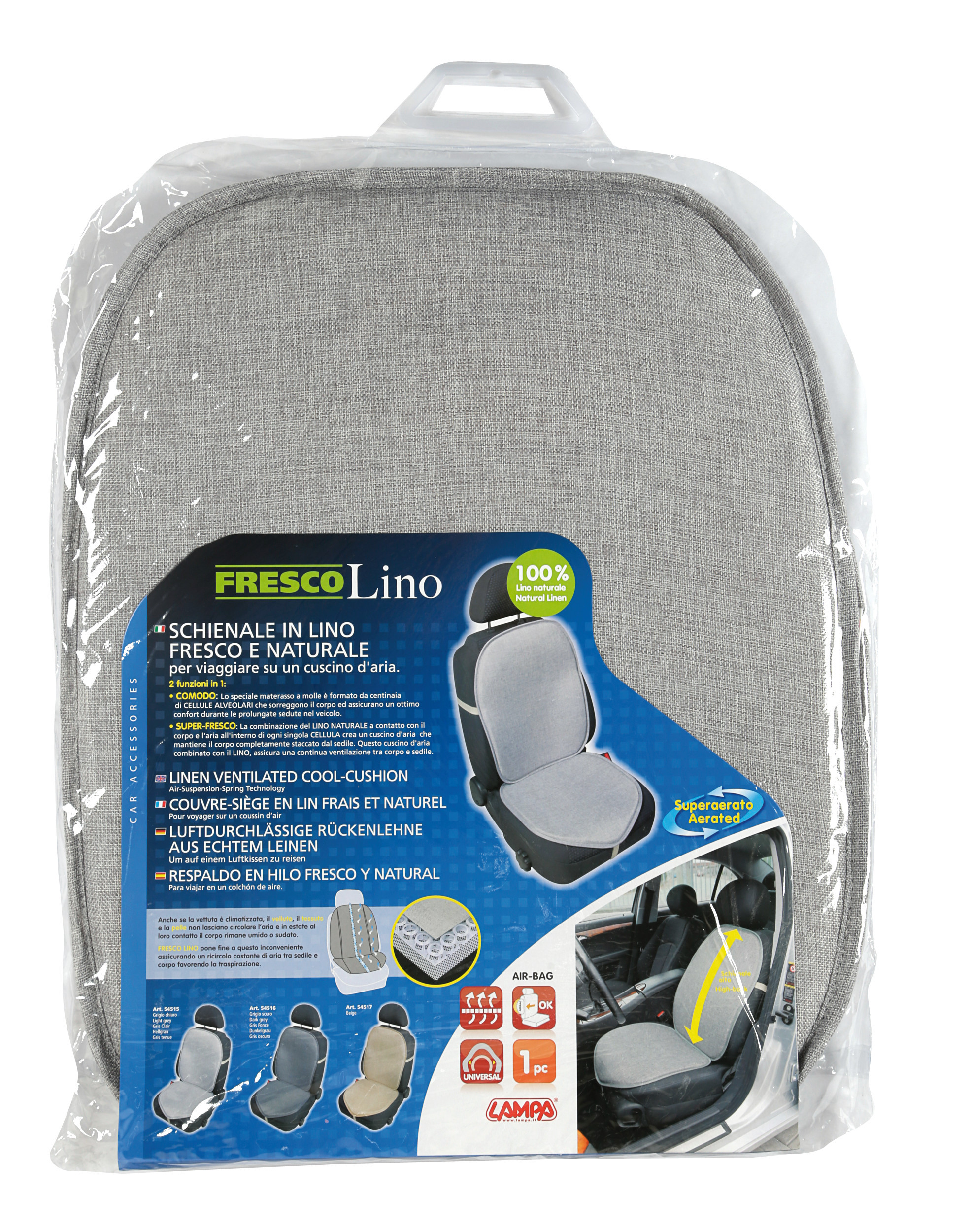 Fresco Lino, schienale in lino fresco e naturale - Grigio chiaro - immagine 5