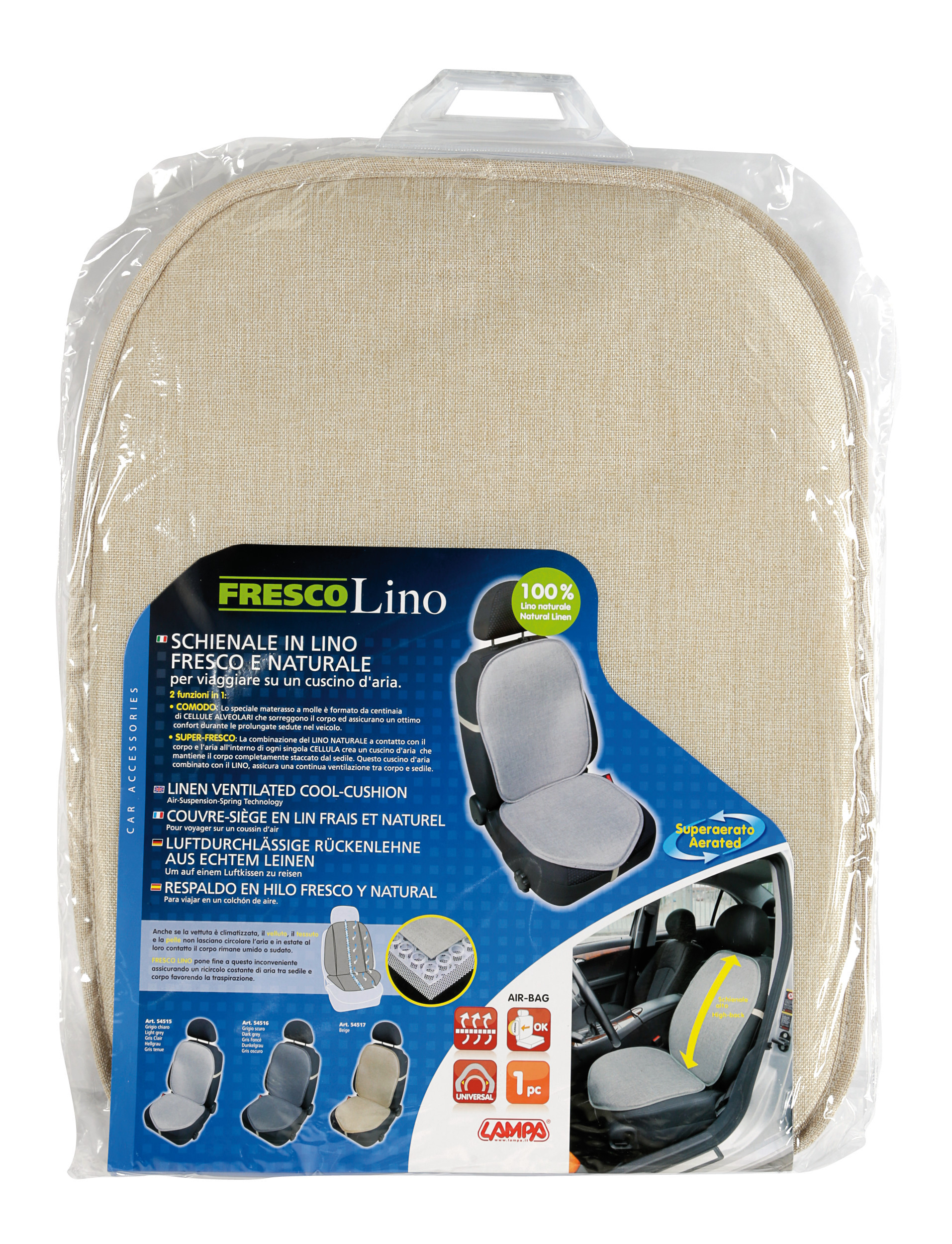 Fresco Lino, schienale in lino fresco e naturale - Beige - immagine 3