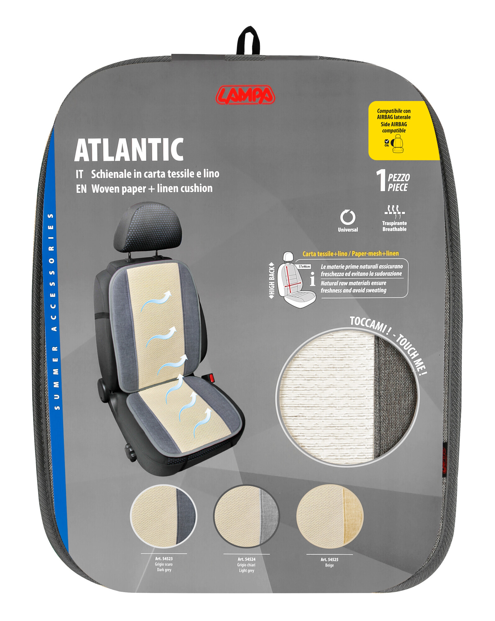 Atlantic, schienale in carta tessile e lino - Grigio scuro - immagine 4
