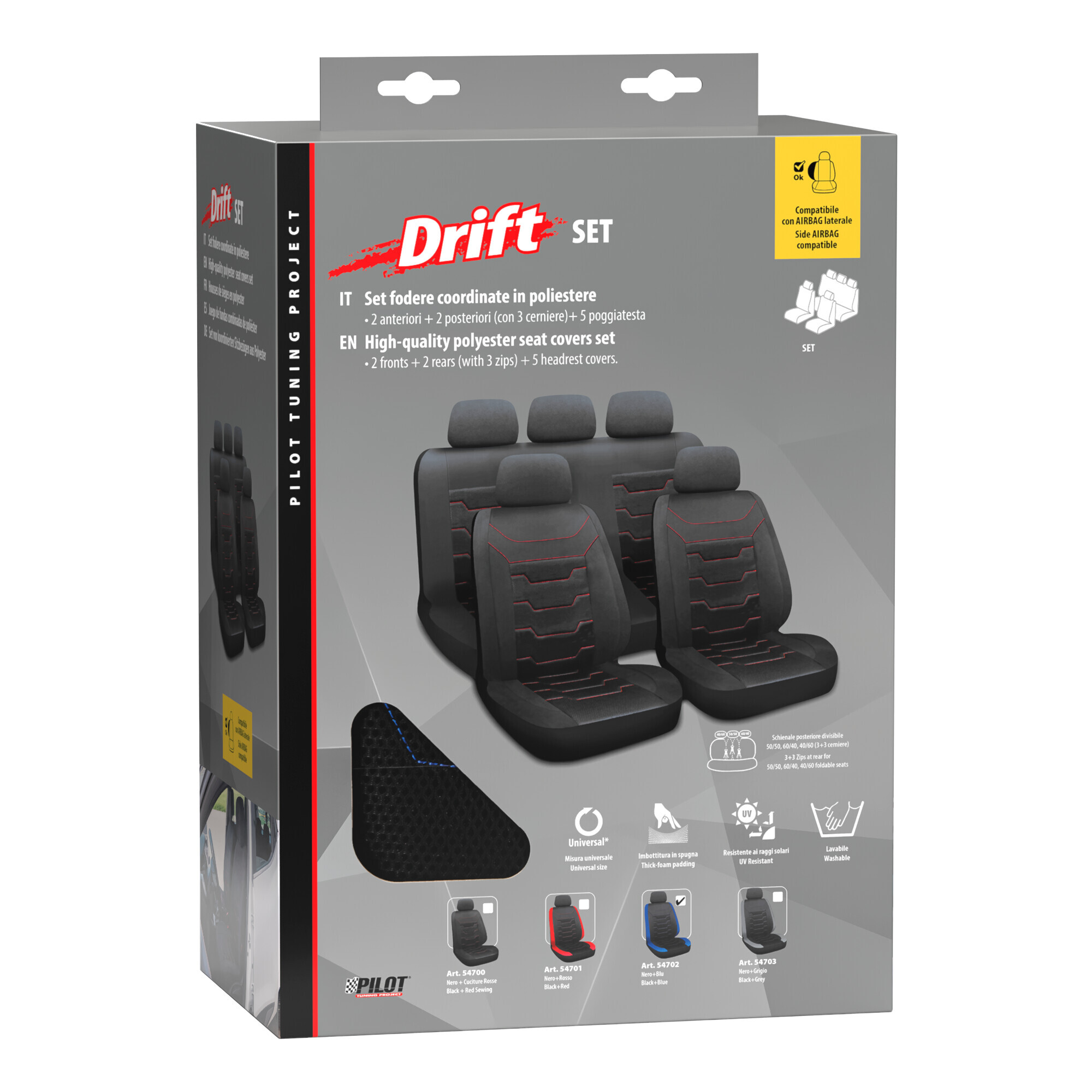 Drift, set fodere coordinate - Nero/Blu - immagine 2