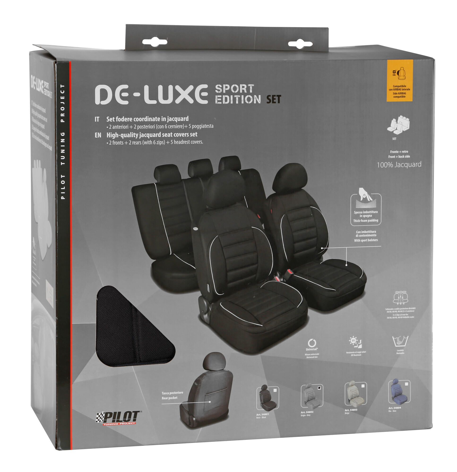 De-Luxe Sport Edition, set fodere coordinate - Nero - immagine 3